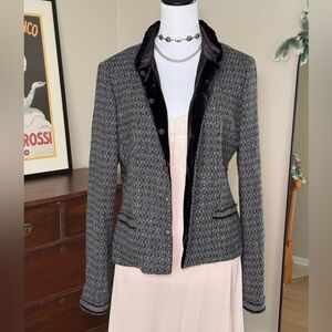 Retro wool Gray & black Women's Jacket